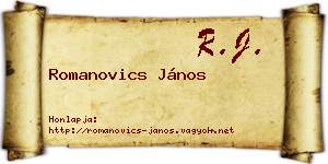 Romanovics János névjegykártya