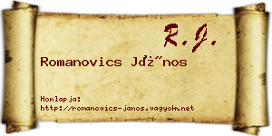 Romanovics János névjegykártya